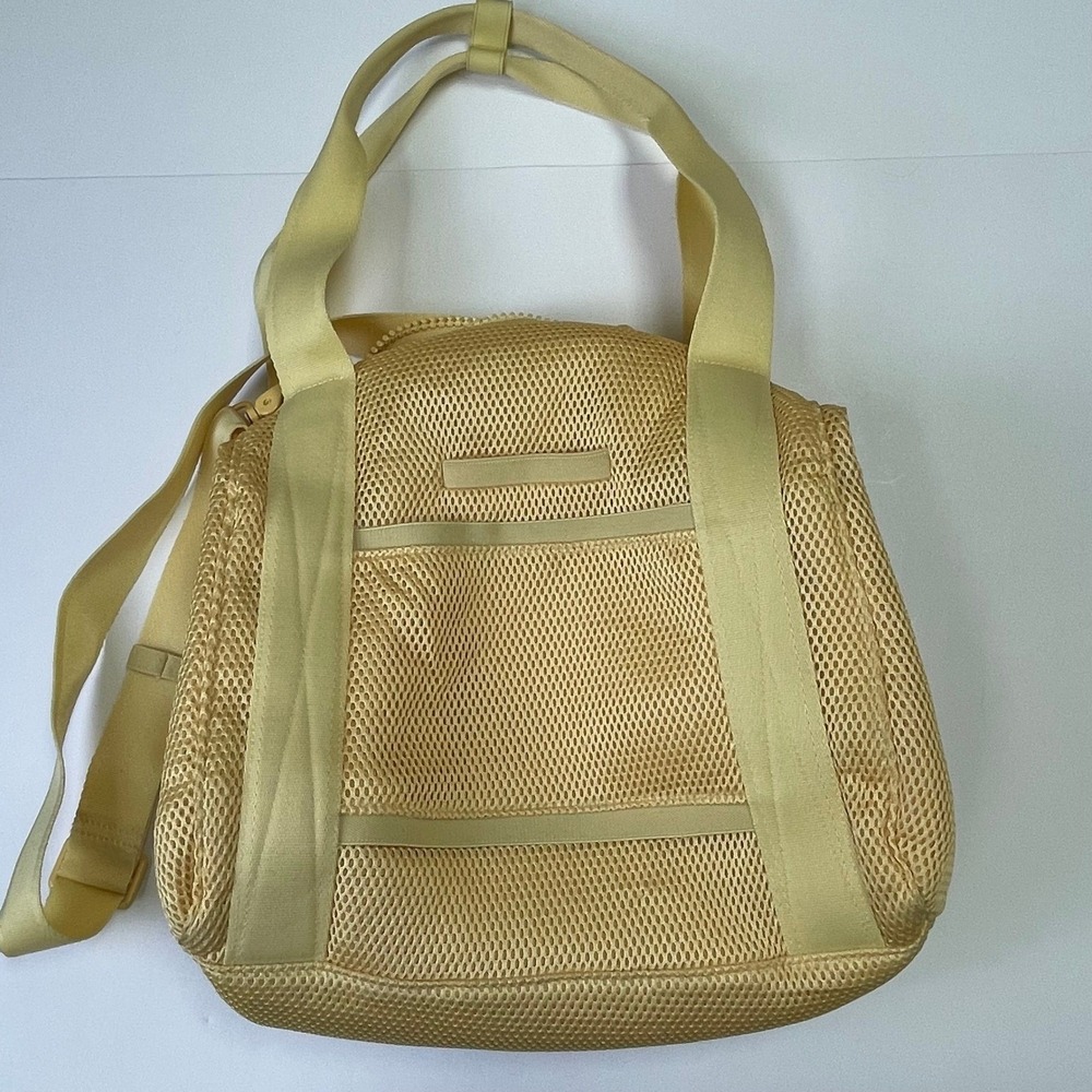 Dagne Dover Landon Carryall Mesh Duffel Bag Yellow Medium Travel Gym Tote - Picture 4 of 16